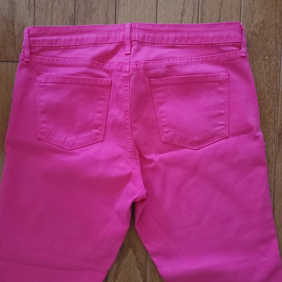 JUST BLACK ETHAN SPLIT HEM CAPRI SKINNY JEAN SIZE 30 PINK - Picture 3 of 11